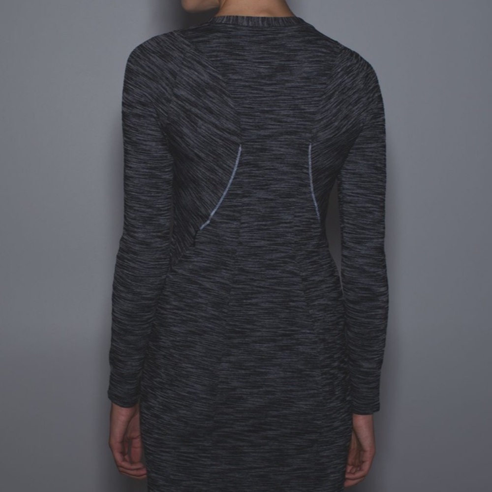 Lululemon &go Where-To Dress Long Sleeve Heathered Black Size 8 - Picture 3 of 14